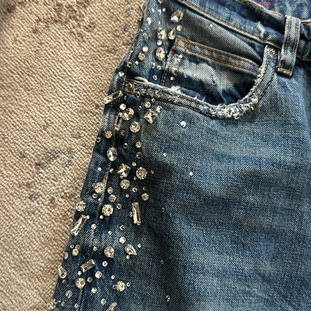 Embellished Mid Rise Bootcut Jean - Picture 3 of 6